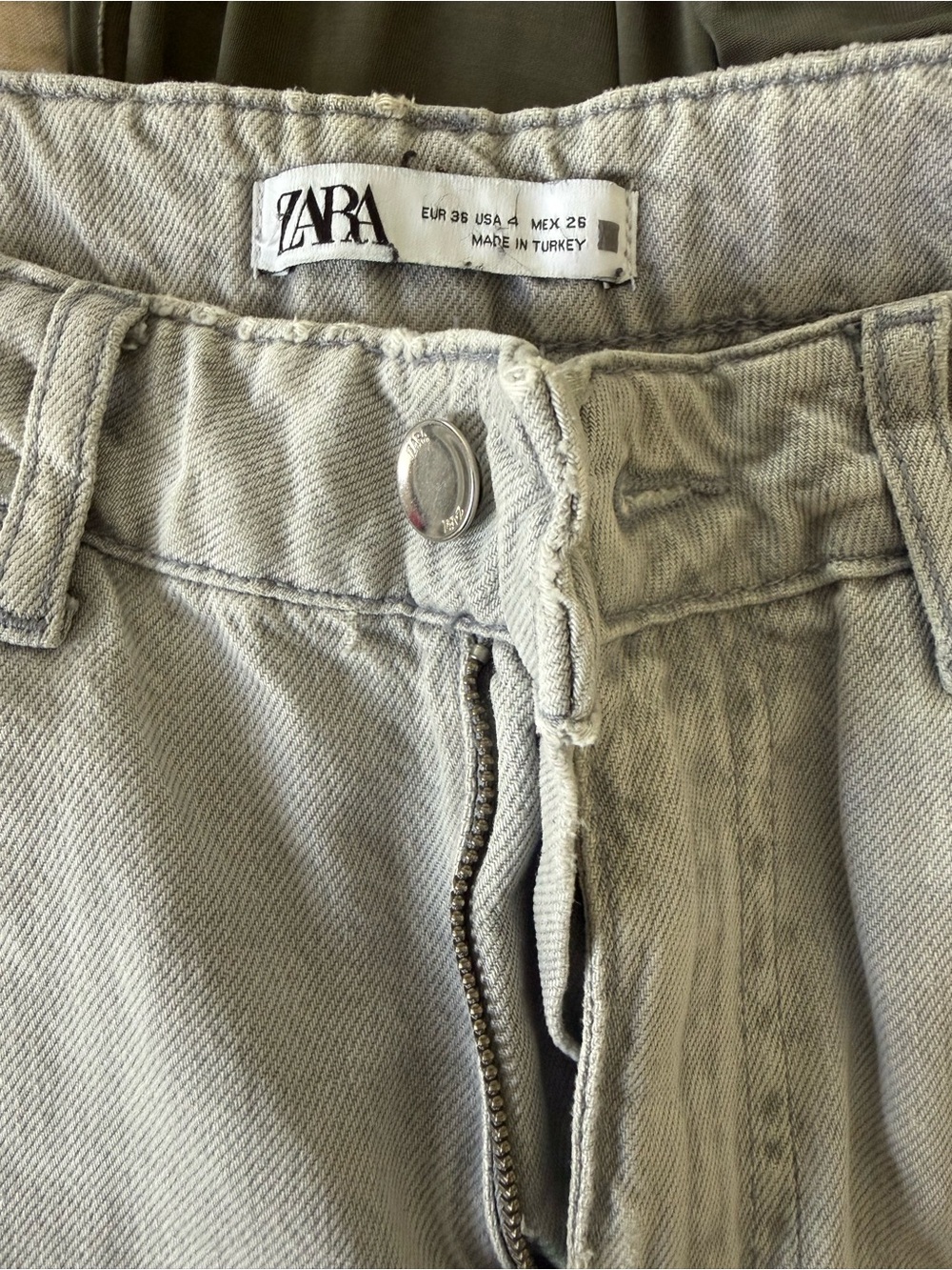 Zara High Rise Light Gray Jeans